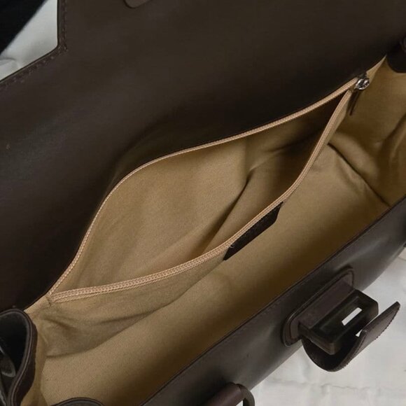 Salvatore Ferragamo Dark Brown Leather Handbag - Picture 15 of 16